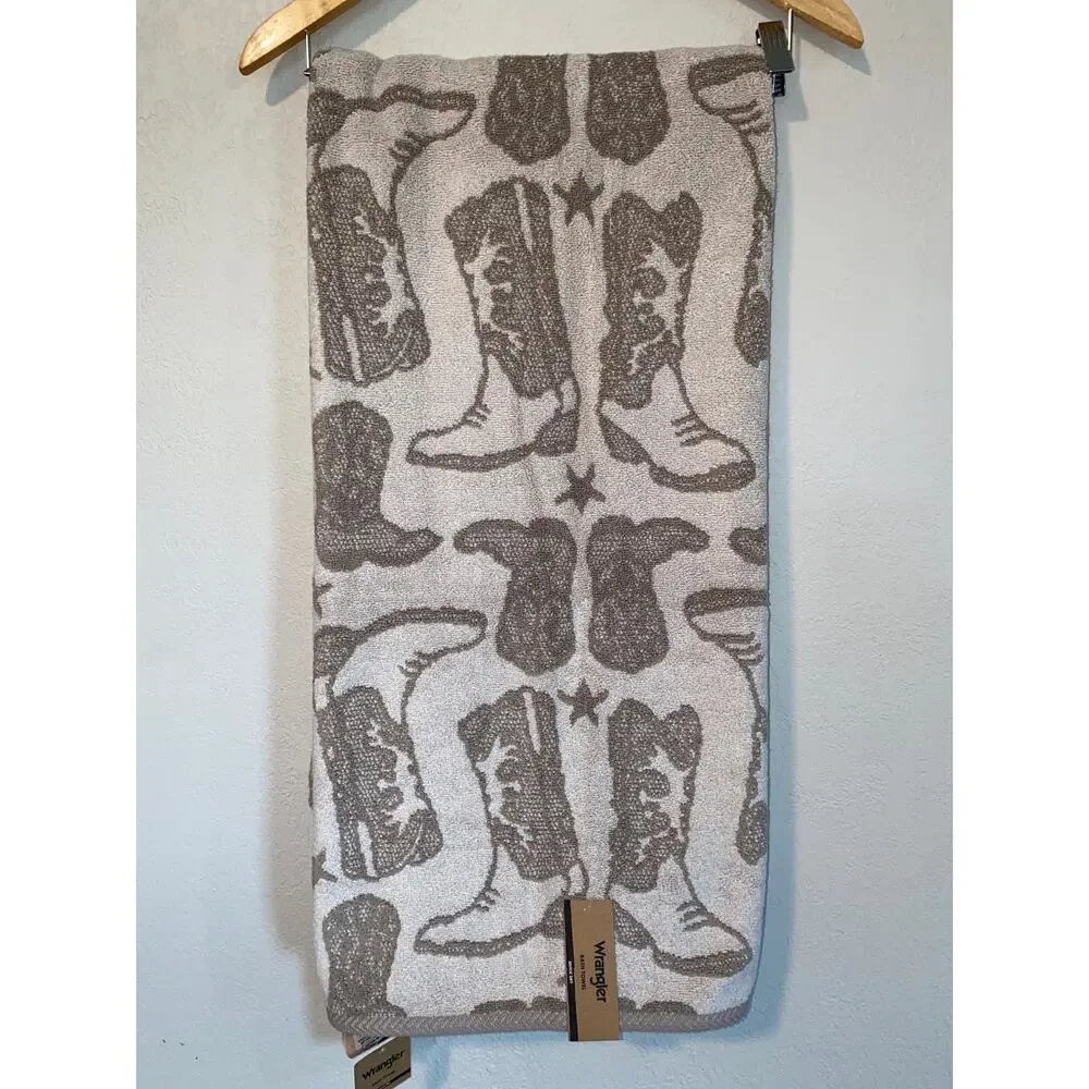 Wrangler Boots Beige 1 Bath Towel - 2 pc Hand Towel Set